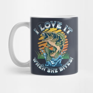 I Love It When She Bites, Fishing Mug